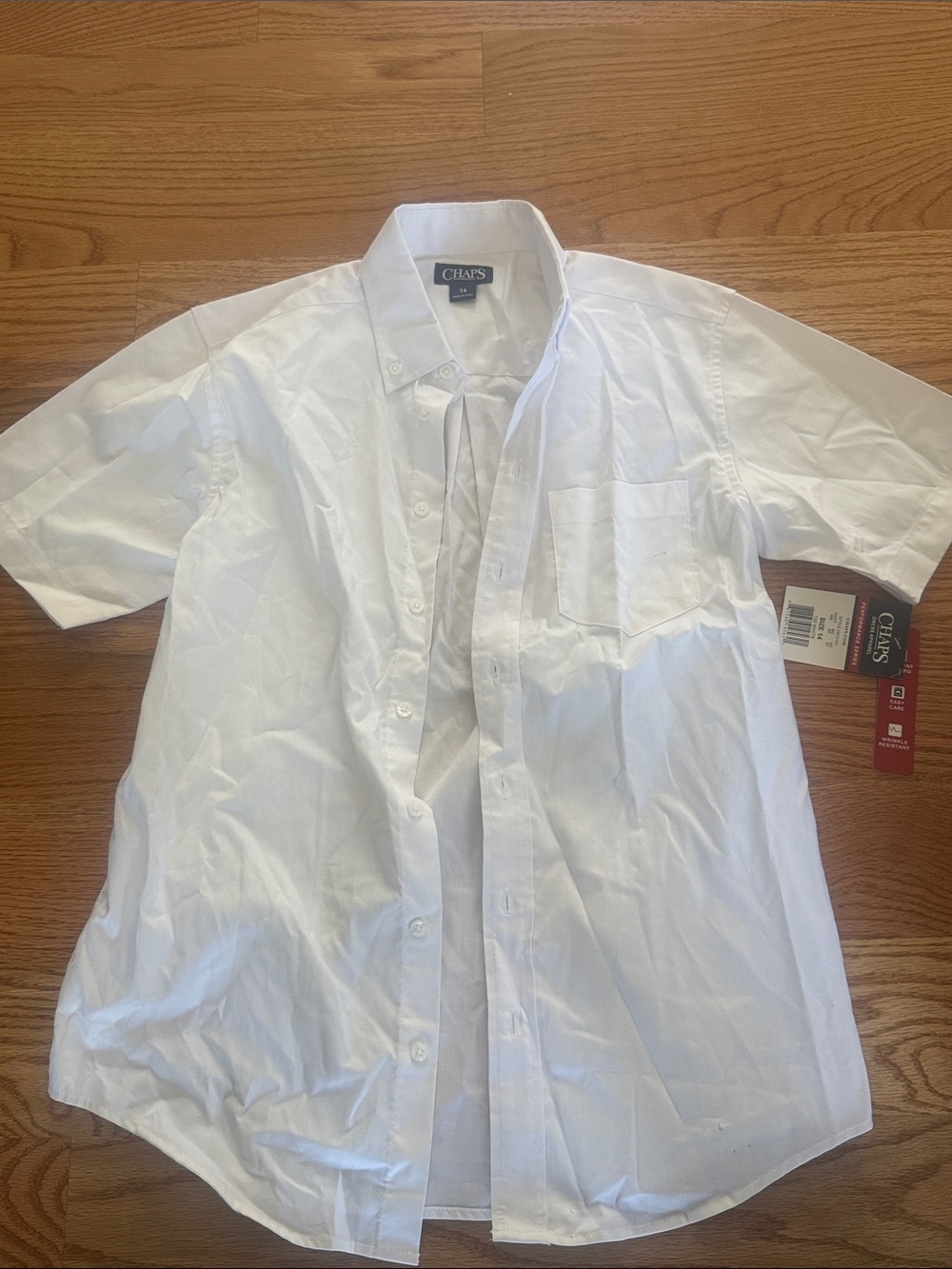 Chaps Boys White Short-Sleeve Button-Up Shirt